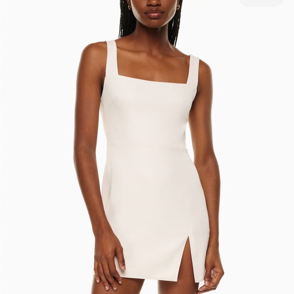 90’s Slit Mini Dress - Matte Pearl Cream size 2